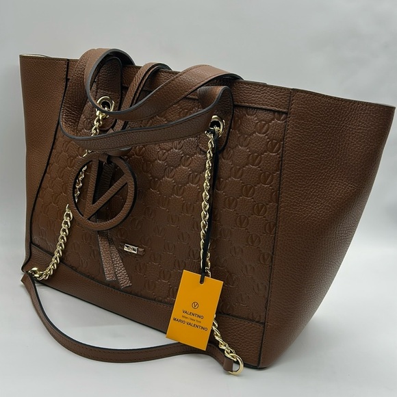 2181- Valentino By Mario Valentino Italian Leather Tote Bag NWT - Picture 2 of 12